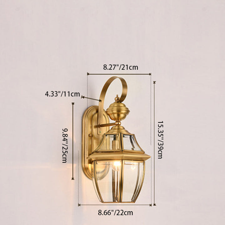 Contemporary Scandinavian Hexagonal Round Square Glass Brass 1/3 Light Wall Sconce Lamp For Garden | Kalsten