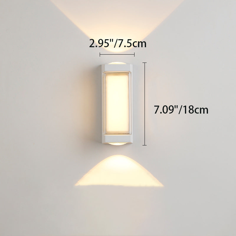 Modern Simplicity Rectangle Round Diamond PC Aluminum LED Wall Sconce Lamp For Garden | Kalsten