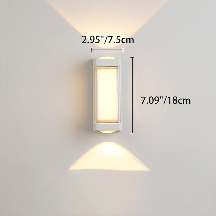Modern Simplicity Rectangle Round Diamond PC Aluminum LED Wall Sconce Lamp For Garden | Kalsten