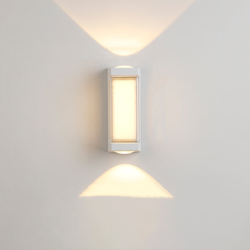 Modern Simplicity Rectangle Round Diamond PC Aluminum LED Wall Sconce Lamp For Garden | Kalsten