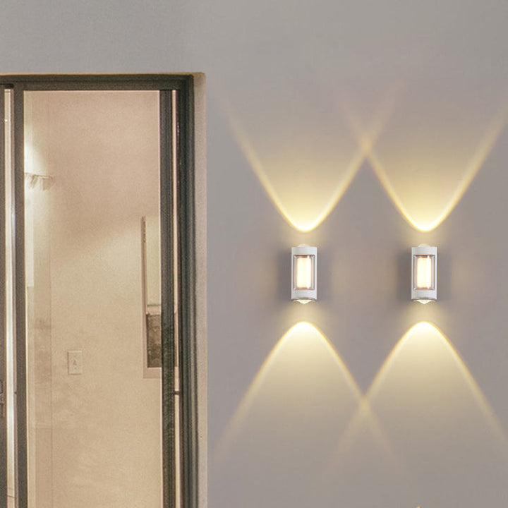 Modern Simplicity Rectangle Round Diamond PC Aluminum LED Wall Sconce Lamp For Garden | Kalsten