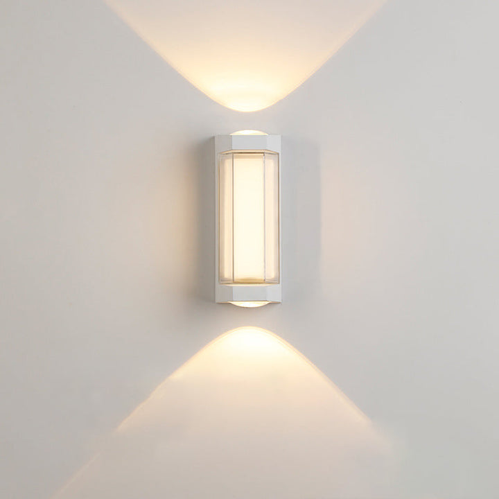 Modern Simplicity Rectangle Round Diamond PC Aluminum LED Wall Sconce Lamp For Garden | Kalsten