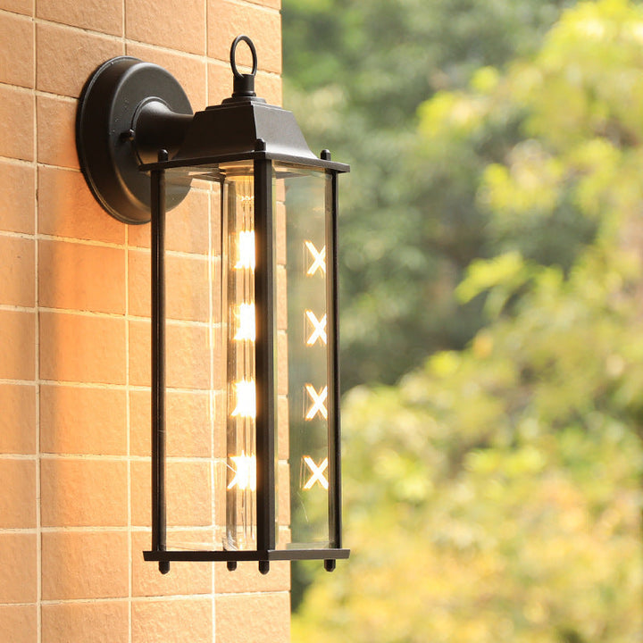 Modern Minimalist Square Rectangle Round Glass Aluminum 1-Light Wall Sconce Lamp For Garden | Kalsten