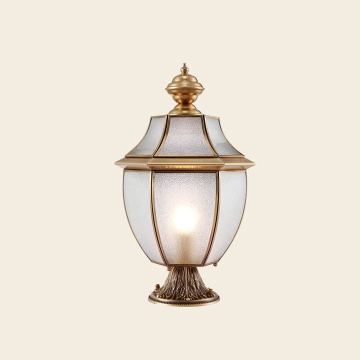 Contemporary Scandinavian Hexagonal Bell Glass Brass 1-Light Outdoor Light For Outdoor Patio | Kalsten