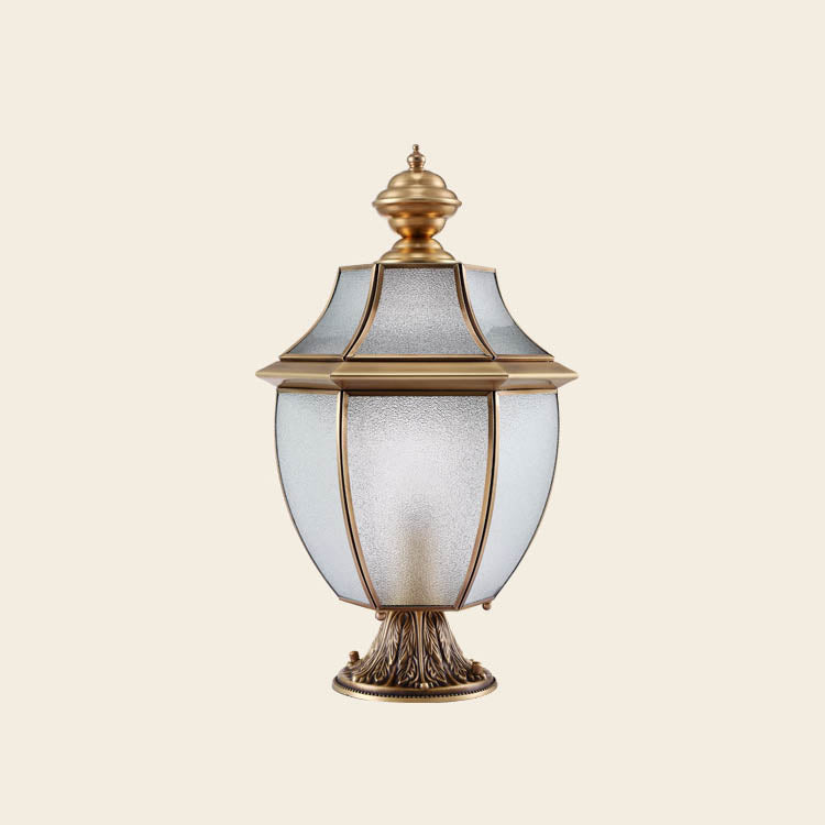 Contemporary Scandinavian Hexagonal Bell Glass Brass 1-Light Outdoor Light For Outdoor Patio | Kalsten