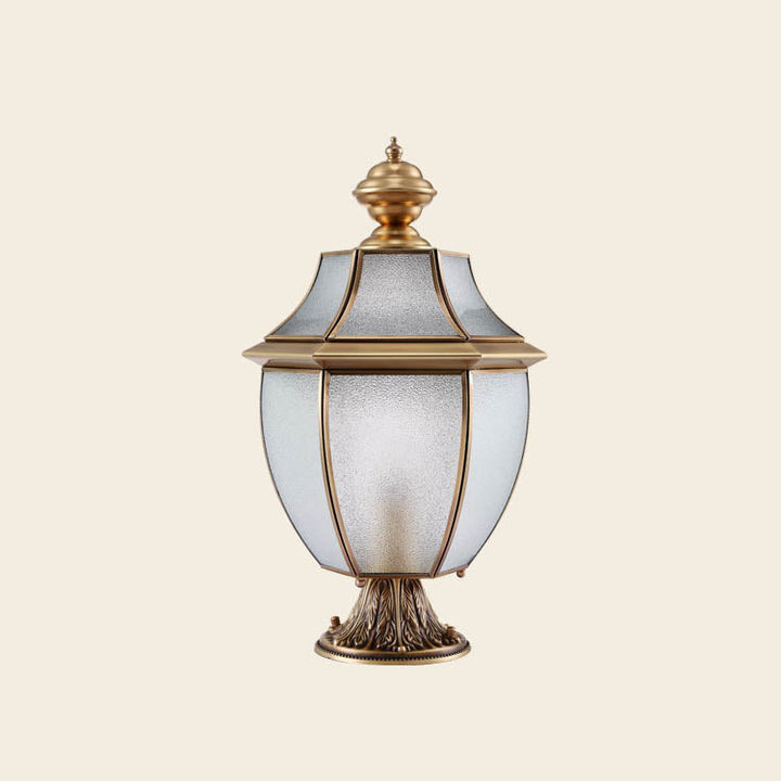 Contemporary Scandinavian Hexagonal Bell Glass Brass 1-Light Outdoor Light For Outdoor Patio | Kalsten