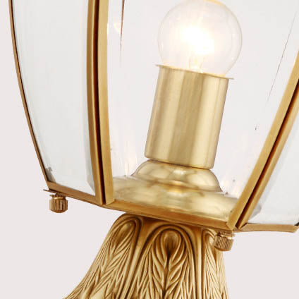 Contemporary Scandinavian Hexagonal Bell Glass Brass 1-Light Outdoor Light For Outdoor Patio | Kalsten