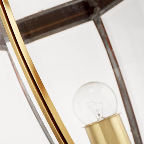 Contemporary Scandinavian Hexagonal Bell Glass Brass 1-Light Outdoor Light For Outdoor Patio | Kalsten