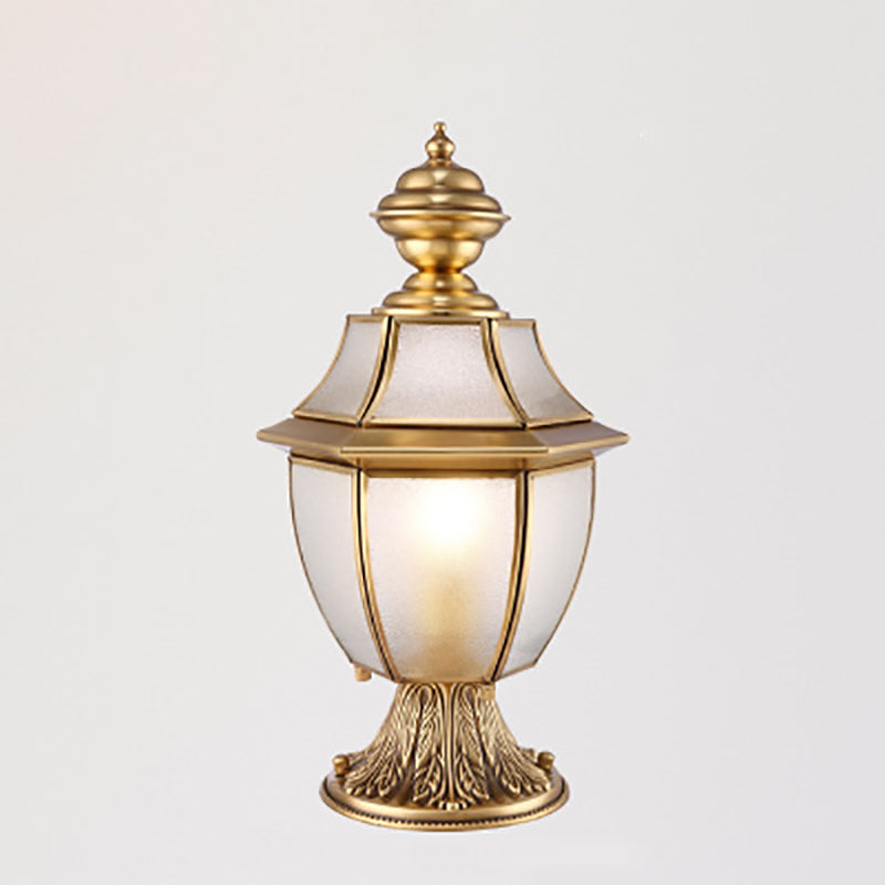 Contemporary Scandinavian Hexagonal Bell Glass Brass 1-Light Outdoor Light For Outdoor Patio | Kalsten