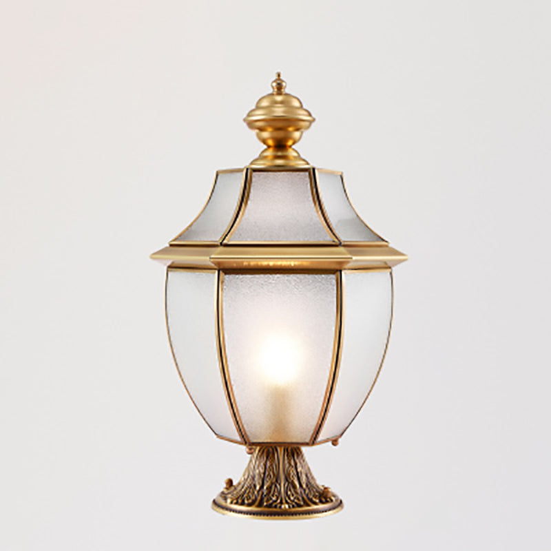 Contemporary Scandinavian Hexagonal Bell Glass Brass 1-Light Outdoor Light For Outdoor Patio | Kalsten