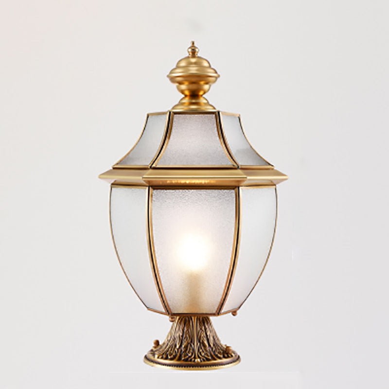 Contemporary Scandinavian Hexagonal Bell Glass Brass 1-Light Outdoor Light For Outdoor Patio | Kalsten