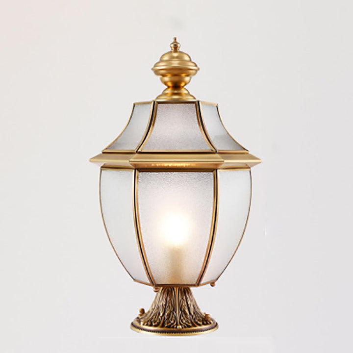 Contemporary Scandinavian Hexagonal Bell Glass Brass 1-Light Outdoor Light For Outdoor Patio | Kalsten