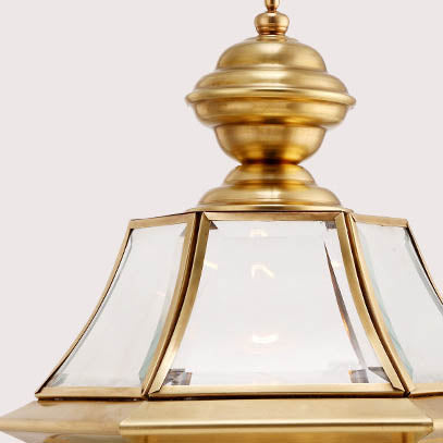 Modern Luxury Hexagonal Bell Round Glass Brass 1-Light Outdoor Light For Garden | Kalsten