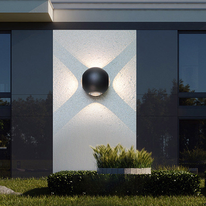 Modern Minimalist Round Square Orb Lens Aluminum LED Wall Sconce Lamp For Garden | Kalsten