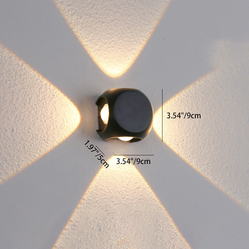 Modern Minimalist Round Square Orb Lens Aluminum LED Wall Sconce Lamp For Garden | Kalsten