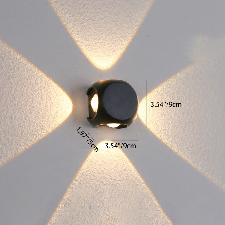 Modern Minimalist Round Square Orb Lens Aluminum LED Wall Sconce Lamp For Garden | Kalsten