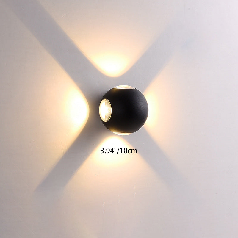 Modern Minimalist Round Square Orb Lens Aluminum LED Wall Sconce Lamp For Garden | Kalsten