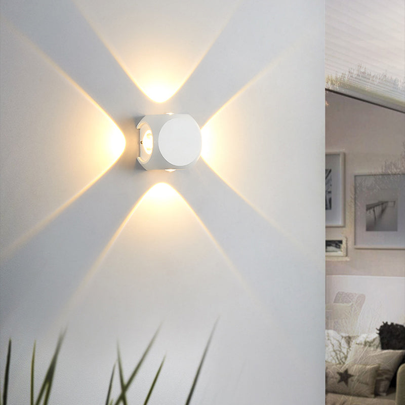 Modern Minimalist Round Square Orb Lens Aluminum LED Wall Sconce Lamp For Garden | Kalsten