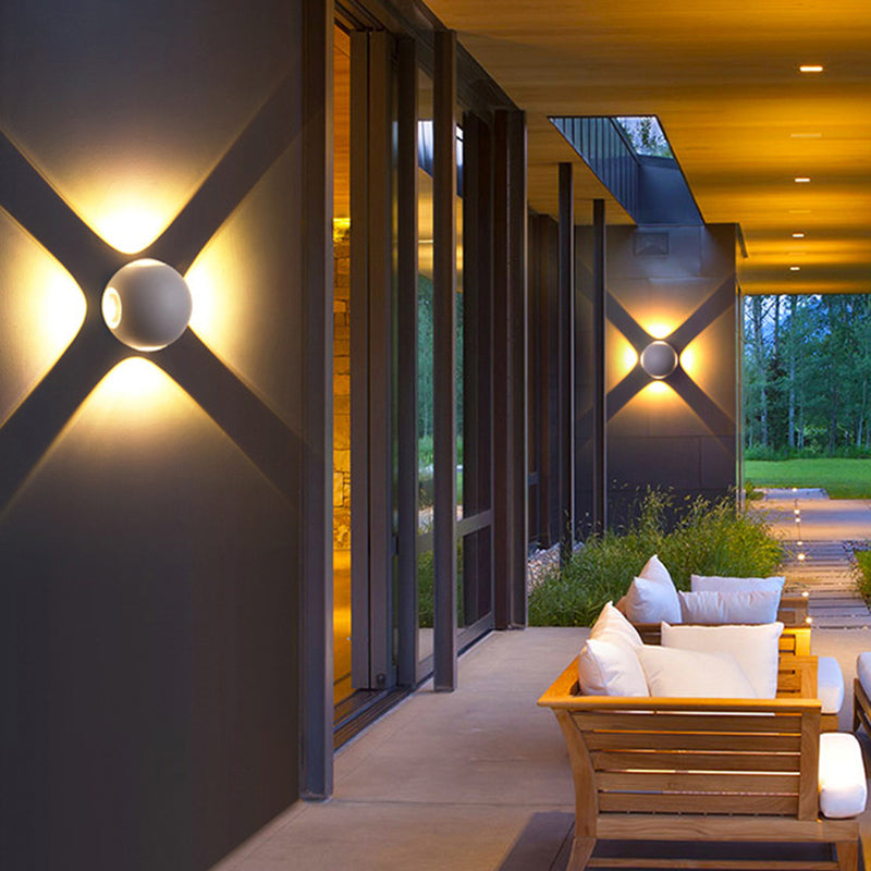 Modern Minimalist Round Square Orb Lens Aluminum LED Wall Sconce Lamp For Garden | Kalsten
