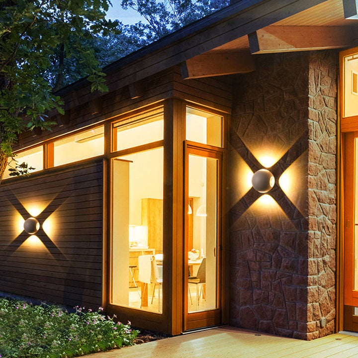 Modern Minimalist Round Square Orb Lens Aluminum LED Wall Sconce Lamp For Garden | Kalsten