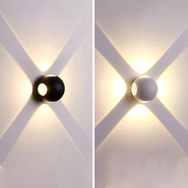 Modern Minimalist Round Square Orb Lens Aluminum LED Wall Sconce Lamp For Garden | Kalsten