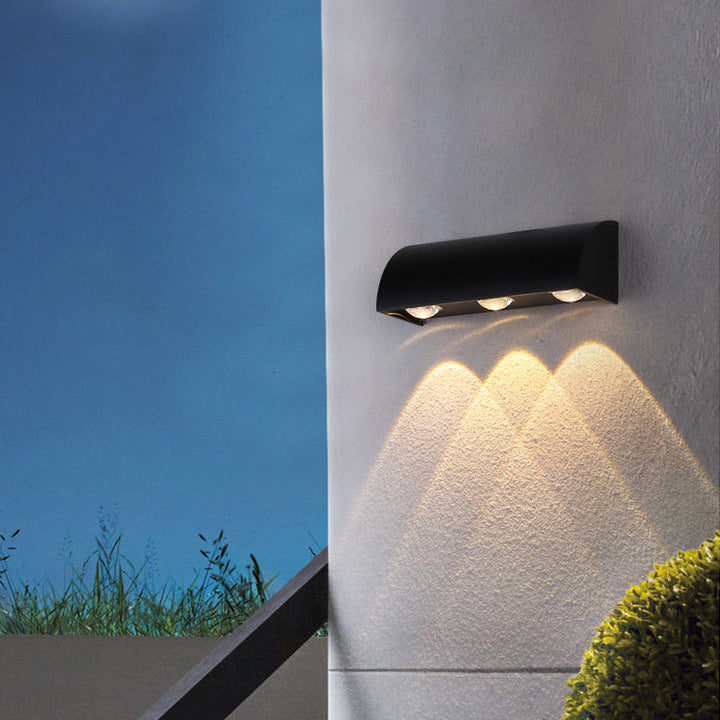 Modern Simplicity Waterproof Arched Cylindrical Aluminium PC LED Wall Sconce Lamp For Outdoor Patio | Kalsten