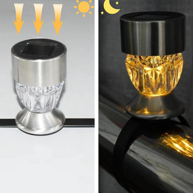 Modern Simplicity Solar Waterproof PP Stainless Steel Diamond Cylinder LED Landscape Lighting Outdoor Light For Garden | Kalsten