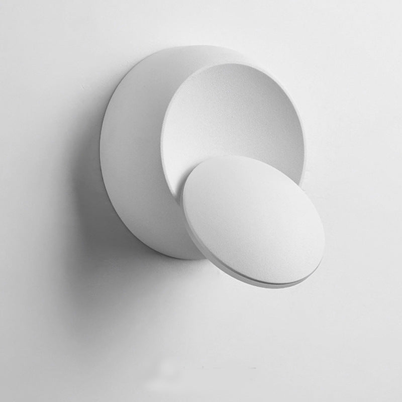 Contemporary Nordic Iron Round Eclipse Rotatable LED Wall Light for Nightstand | Kalsten