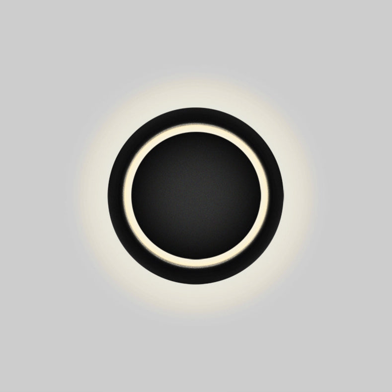 Contemporary Nordic Iron Round Eclipse Rotatable LED Wall Light for Nightstand | Kalsten