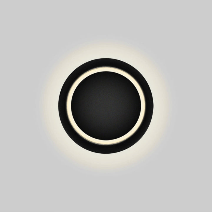 Contemporary Nordic Iron Round Eclipse Rotatable LED Wall Light for Nightstand | Kalsten