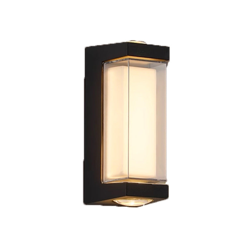 Modern Simplicity Waterproof Aluminum PC Cylinder Cuboid LED Wall Sconce Lamp For Outdoor Patio | Kalsten