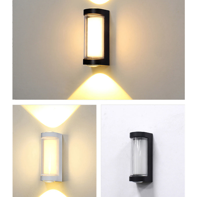 Modern Simplicity Waterproof Aluminum PC Cylinder Cuboid LED Wall Sconce Lamp For Outdoor Patio | Kalsten