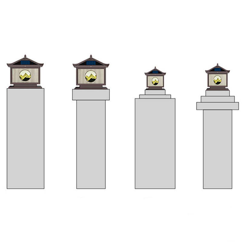 Traditional Chinese Solar Waterproof Aluminum PC Glass Pine Tree Square Cylinder LED Landscape Lighting Outdoor Light For Outdoor Patio | Kalsten