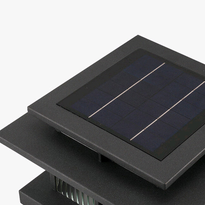 Modern Minimalist Solar Waterproof Square Cylinder Aluminum Alloy Glass LED Landscape Lighting Outdoor Light For Outdoor Patio | Kalsten