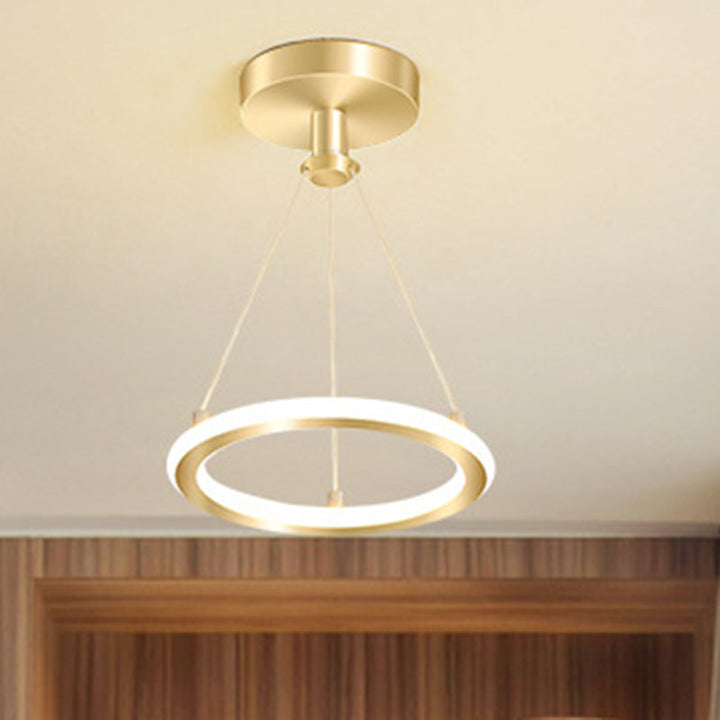Kalsten | Contemporary Nordic Round Metal Silica LED Semi-Flush Mount Ceiling Light for Corridor