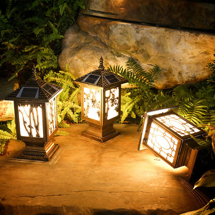 Traditional European Solar Waterproof Aluminum Cylinder Bamboo 1-Light Landscape Lighting Outdoor Light For Garden | Kalsten