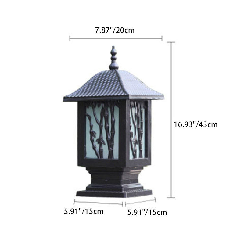Traditional European Solar Waterproof Aluminum Cylinder Bamboo 1-Light Landscape Lighting Outdoor Light For Garden | Kalsten