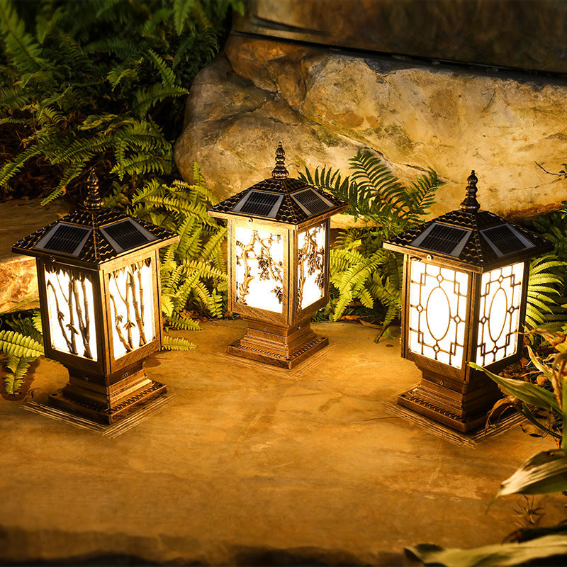 Traditional European Solar Waterproof Aluminum Cylinder Bamboo 1-Light Landscape Lighting Outdoor Light For Garden | Kalsten