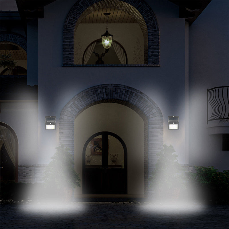 Modern Simplicity Solar Waterproof Motion Sensor ABS Rectangular LED Wall Sconce Lamp For Outdoor Patio | Kalsten