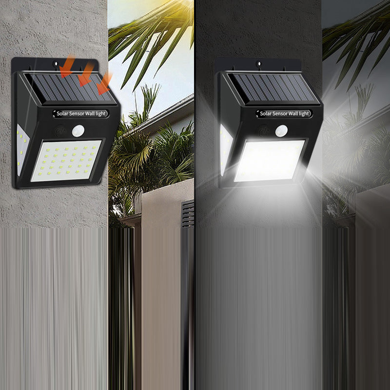 Modern Simplicity Solar Waterproof Motion Sensor ABS Rectangular LED Wall Sconce Lamp For Outdoor Patio | Kalsten