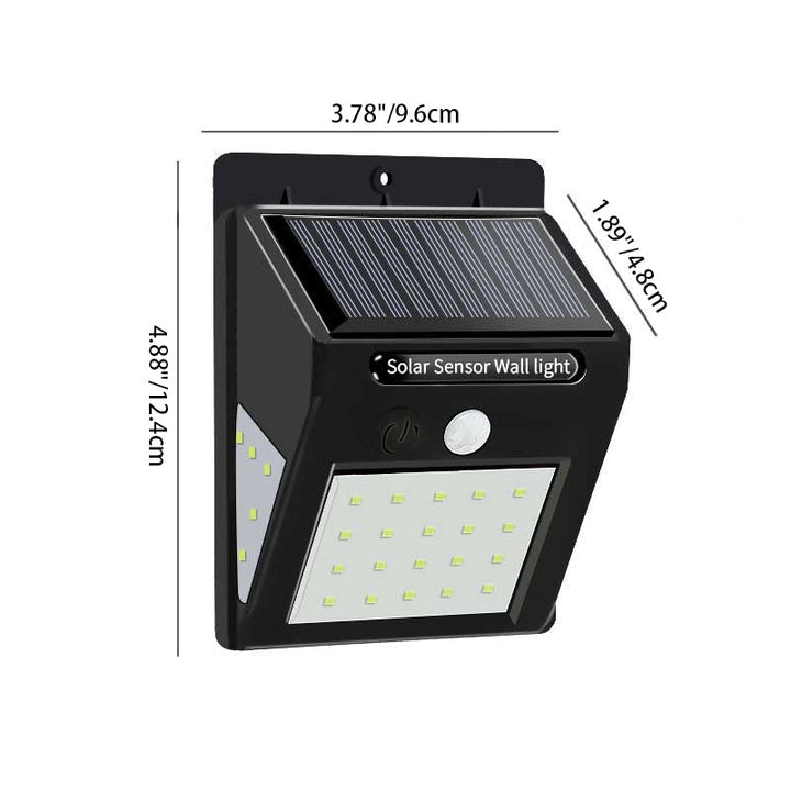 Modern Simplicity Solar Waterproof Motion Sensor ABS Rectangular LED Wall Sconce Lamp For Outdoor Patio | Kalsten