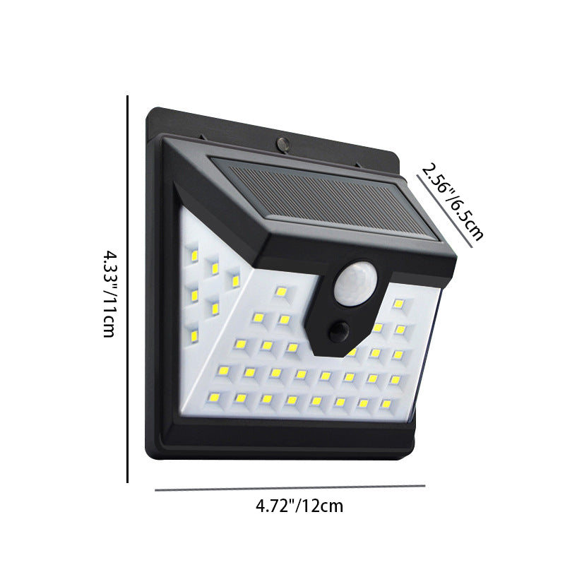 Modern Simplicity Solar Waterproof Motion Sensor ABS Rectangular LED Wall Sconce Lamp For Outdoor Patio | Kalsten