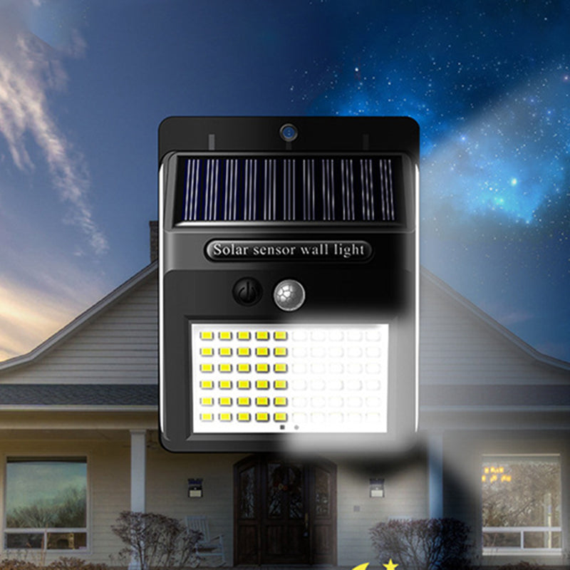 Modern Simplicity Solar Waterproof Motion Sensor ABS Rectangular LED Wall Sconce Lamp For Outdoor Patio | Kalsten