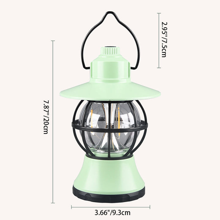 Contemporary Retro Waterproof Rechargeable/Battery ABS PS PP Steel Lantern Hanging LED Table Lamp Outdoor Light For Garden | Kalsten