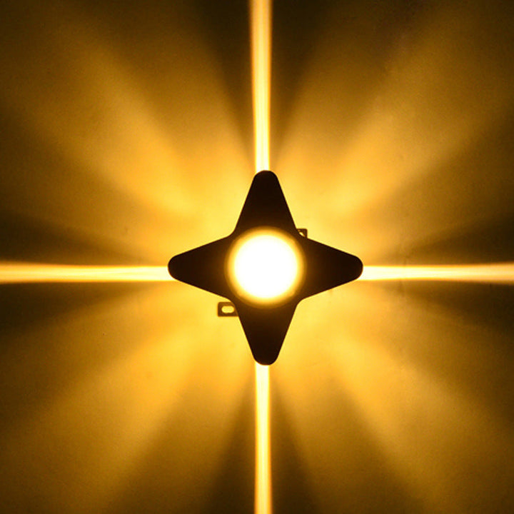 Contemporary Creative Waterproof Aluminum Acrylic PC Cross Star LED Wall Sconce Lamp For Outdoor Patio | Kalsten