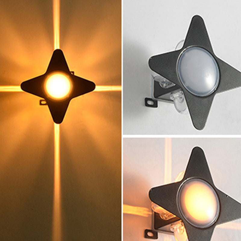 Contemporary Creative Waterproof Aluminum Acrylic PC Cross Star LED Wall Sconce Lamp For Outdoor Patio | Kalsten