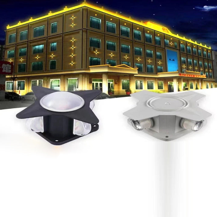 Contemporary Creative Waterproof Aluminum Acrylic PC Cross Star LED Wall Sconce Lamp For Outdoor Patio | Kalsten