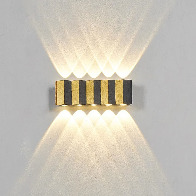 Modern Simplicity Waterproof Aluminum Rectangular Bent Up And Down LED Wall Sconce Lamp For Outdoor Patio | Kalsten