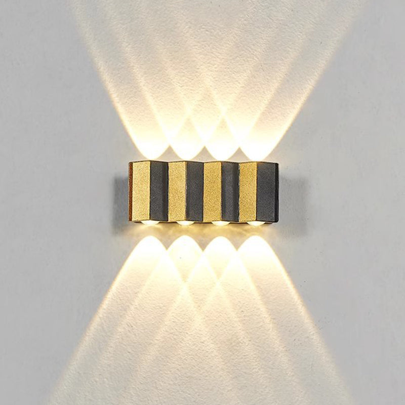 Modern Simplicity Waterproof Aluminum Rectangular Bent Up And Down LED Wall Sconce Lamp For Outdoor Patio | Kalsten