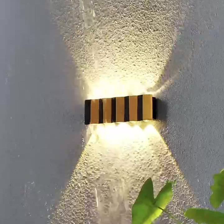 Modern Simplicity Waterproof Aluminum Rectangular Bent Up And Down LED Wall Sconce Lamp For Outdoor Patio | Kalsten